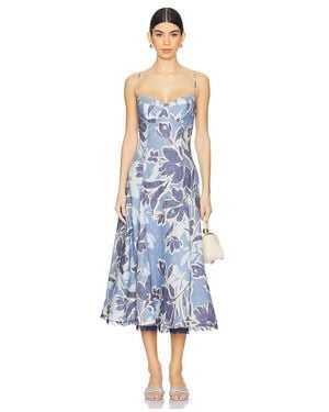 Jonathan Simkhai Analise Bustier Midi Dress - Blue