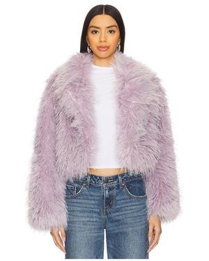 Adrienne Landau Chaqueta Cropped Mongolian En Color Morado Talla (También En S)