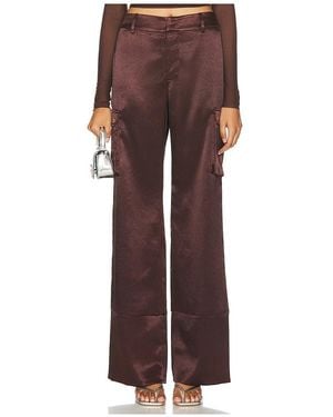 SER.O.YA Galia Satin Cargo Pant - Brown