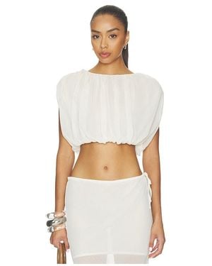 SNDY'S Mara Gathered Top - White
