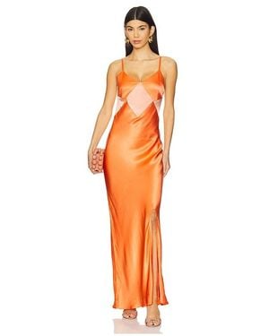 MINKPINK Orla Color Block Midi Dress - Orange