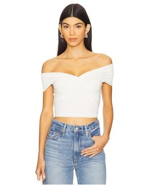 GOOD AMERICAN Raon Jersey Twist Off Top - White