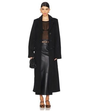Lovers + Friends Wool-Blend Single-Breasted Melton Coat - Black
