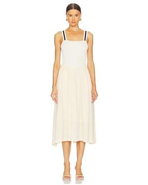 Central Park West Basque Waist Bodycon ドレス - ホワイト