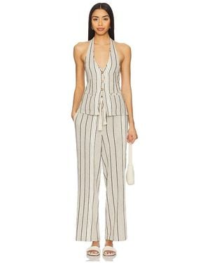 Free People Conjunto De Rayas Free-Est Take Me To Paris En Color Ivory Talla En - Blanco