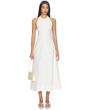 Rohe Neckholderkleid Aus Strukturierter Baumwolle - Weiß
