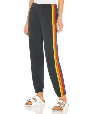 Aviator Nation 5 Stripe Sweatpant - Black