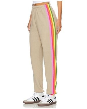 Aviator Nation 5 Stripe Sweatpant - White