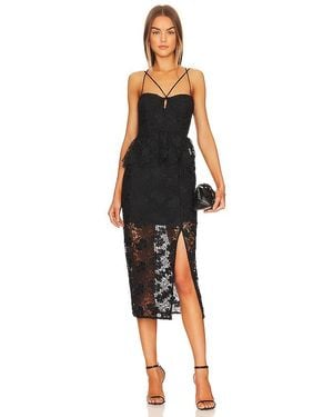 LPA Madonna Lace Corset Midi Dress - Black