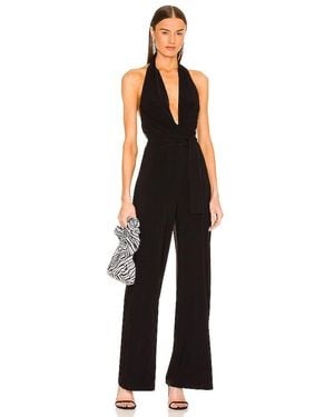Norma Kamali Halter Wrap Straight Leg Jumpsuit - Black