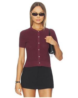 Rag & Bone Dina Short Sleeve Cardigan - Red