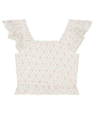LoveShackFancy Tween Jeanna Top - White