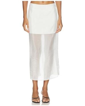 Sans Faff Cove Silk Skirt - White