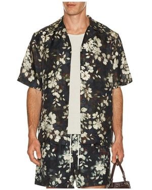 Jonathan Simkhai Casper Printed Silk Shirt - Black