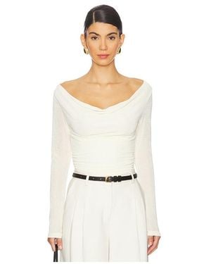 Significant Other Polyester Luna Ruched Knit Top - White