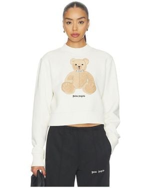 Palm Angels Bear Fitted Crew Sweatshirt - White
