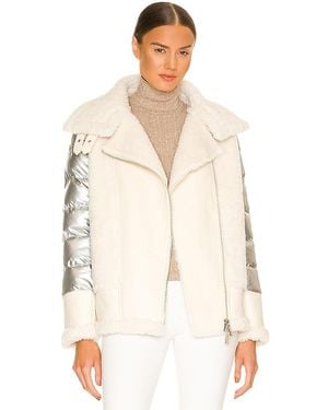 Jocelyn Faux Sherpa Moto Jacket - Natural