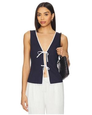 Onia Air Linen フロントリボントップ - ブルー