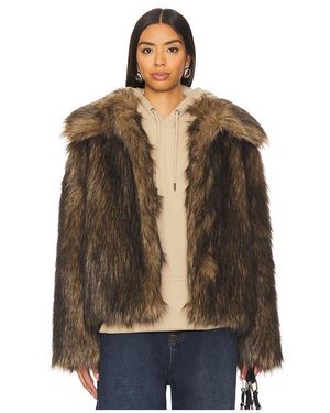 superdown Kennedy Faux Fur Coat - Brown