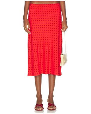 RAT BOI Bias Midi Slip Skirt - Red