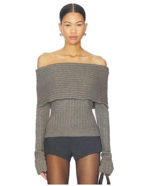 GUIZIO Oberteil Wide Turtleneck Knit - Grau