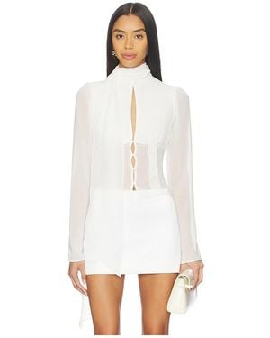 GUIZIO Ara Long Sleeve Top - White