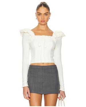For Love & Lemons Aliyah Pointelle Top - White