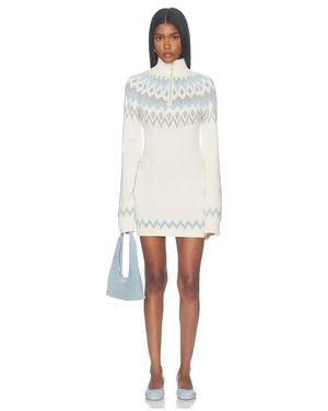 Lovers + Friends Sosana Half Zip Fair Isle Dress - White