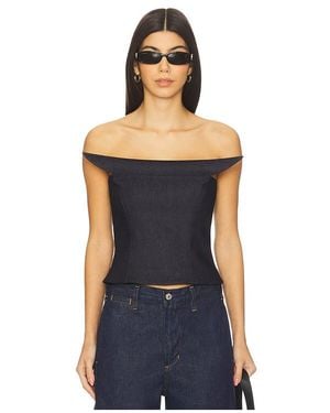 Kate Barton Symmetrical Sculpted Denim Corset Top En Color Azul Marino Talla (También En 2)