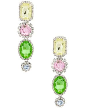 Area Crystal Drop Earrings - Green