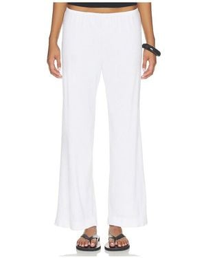 DONNI. The Baby Rib Scallop Simple Pant - White
