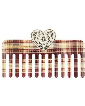 Solar Eclipse Hand-Painted Paisley Heart Detangling Wide Tooth Hair Comb En Color Beauty: Multi Talla - Rojo