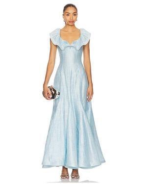 La Fuori X Revolve Azure Ruffle Dress - Blue