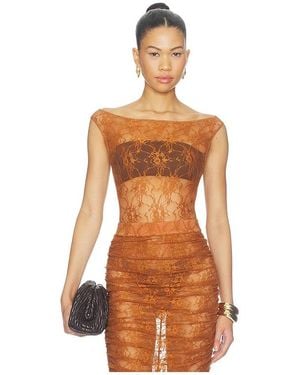 Lovers + Friends Cas Bodysuit en Burnt Orange