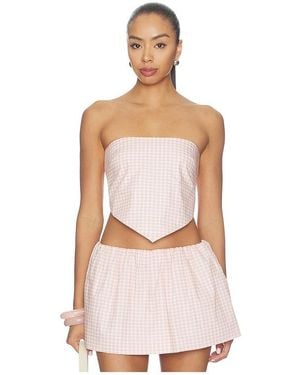 Devon Windsor Top Sin Tirantes Recortado Kerri En Color Rosado Talla (También En M, S, Xl, Xs)