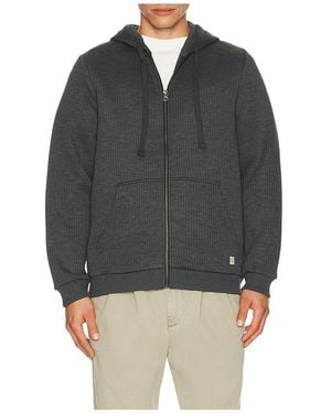 Marine Layer Corbet Quilted Zip Hoodie - Black