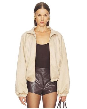 Lovers + Friends Cody Faux Suede Bomber - Natural