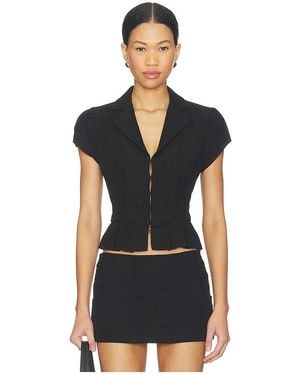 GUIZIO Mollie Cap Sleeve Blazer - Black