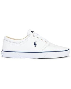 Polo Ralph Lauren Faxon Solid Leather Low Top Trainer - White