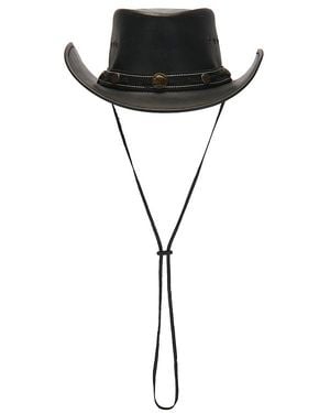 Lamarque Sombrero Dollie Leather Cowboy En Color Negro Talla