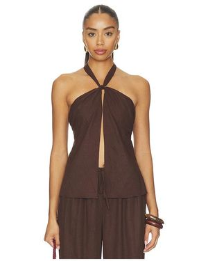 Tularosa Kai Linen Top - Brown