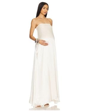 BUMPSUIT Brushed Satin Gown - White