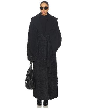 MARRKNULL Two-piece Waxed Trench Coat - Black