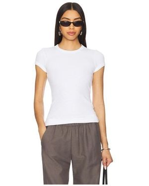 Enza Costa Cap Sleeve Crew Tee - White