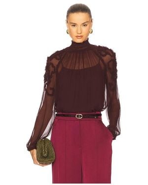 Ulla Johnson Magdalena Long Sleeve Blouse - Red