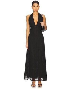 AFRM Odenah Clip Dot Dress - Black
