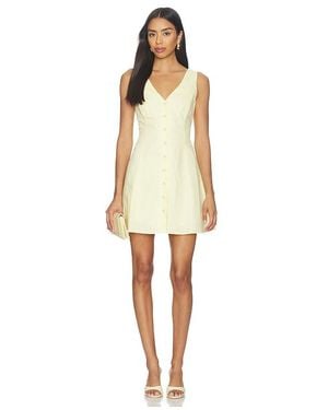 PAIGE ROBE COURTE RAYE en Yellow - Neutre