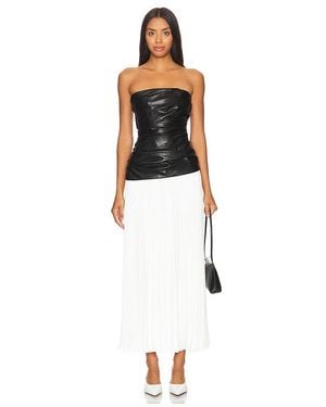 Jonathan Simkhai Arie Faux Leather Bustier Midi Dress - White