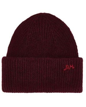 Damson Madder Beanie Dm Logo - Rot