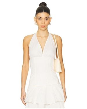 WeWoreWhat Halter Neck Corset Top - White